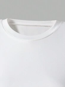 2pcs/Set Teenage Girls Casual Short Sleeve T-Shirt And Solid Color Pants Set, Spring & Autumn