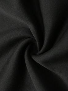 ROMWE MEN Street Life 男士拉法帽印花连帽衫街头服饰复古风格 - 黑色 - 查看 4