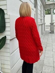 Miaspire Cárdigan informal de manga larga de un solo botonadura, de unicolor, suelto, para mujer, para otoño/invierno