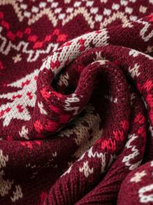 EMERY ROSE Plus Size Casual Christmas Tree & Gingerbread Man Graphic Loose Batwing Long Sleeve Sweater, Suitable For Autumn & Winter Knit Pullover Fall Outfit