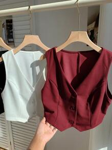 Comfortcana Set de 3 piezas de chaleco casual liso para mujer en otoño/invierno - Multicolor - Ver 7