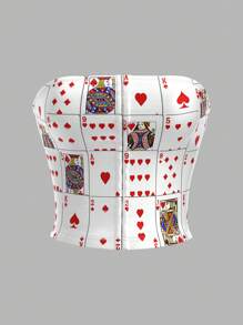 SHEIN ICON Áo croptop in hình bài thời trang mùa hè - Nhiều màu - Xem 1