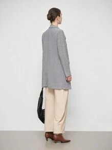 SHEIN LUNE Damska luźna kurtka casualowa, jesień - Ciemnoszary - Zobacz 2