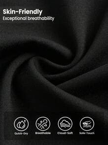 SHEIN Sports 纯色口袋简约运动短裤，休闲日常穿着氨纶短裤 - 黑色 - 查看 8