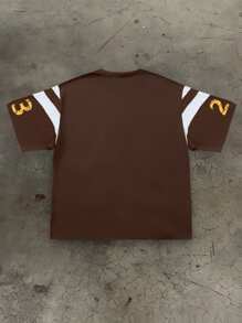 Manfinity EMRG 大码男士字母印花圆领短袖休闲 T 恤