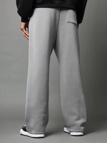 SUMWON Premium Cozy Wide Leg Casual Sweatpants Athletic Jogger Lounge Pants Active Wear Loungewear Winter Comfort Leisure Bottoms - Grey - View 4