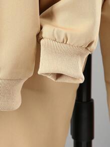 SHEIN 2pcs Tween Boy Outdoor Fleece Padded Cargo Jacket And Pants Set, Fall/Winter - Khaki - View 5