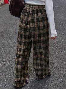 FRIFUL 女式简约格子前系带休闲裤，秋季服装 - 彩色 - 查看 5