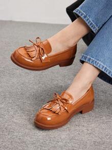 CUCCOO BIZCHIC Women's Bow Decor Simple Flat Casual Shoes Fall - Brown - View 1