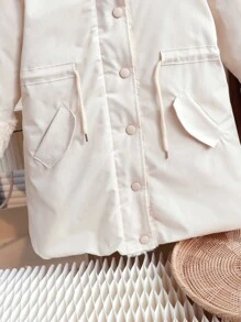Novo estilo de casacos de inverno casuais com capuz para meninas
