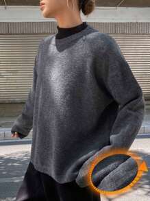 DAZY Casual Round Neck Women Knitted Sweater