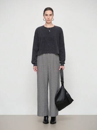 Aalyst Women's Casual Elegant Crewneck Icy Snowflake Printed T-Shirt