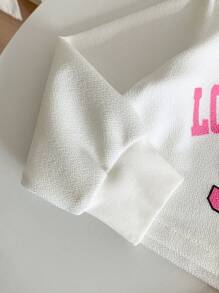 SHEIN Pulover cu litere și fustă plisată