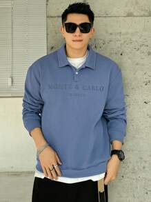 DAZY 男士超大落肩袖文字图案运动衫，秋季服装