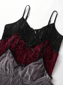 6pcs Solid Color Velvet Cami Top & Shorts Set Cozy Outfit, Fall Winter Clothes, Fluffy Pajama