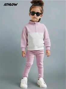 年轻女孩宽松舒适时尚街头风格拉链拼接撞色日常训练户外运动长袖运动衫上衣，秋冬