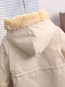 Novo estilo de casacos de inverno casuais com capuz para meninas