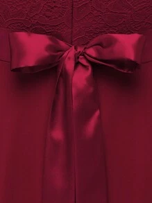 Chiquease 女士无袖粉色蕾丝夏装新年衣服 - 紅色 - 查看 3