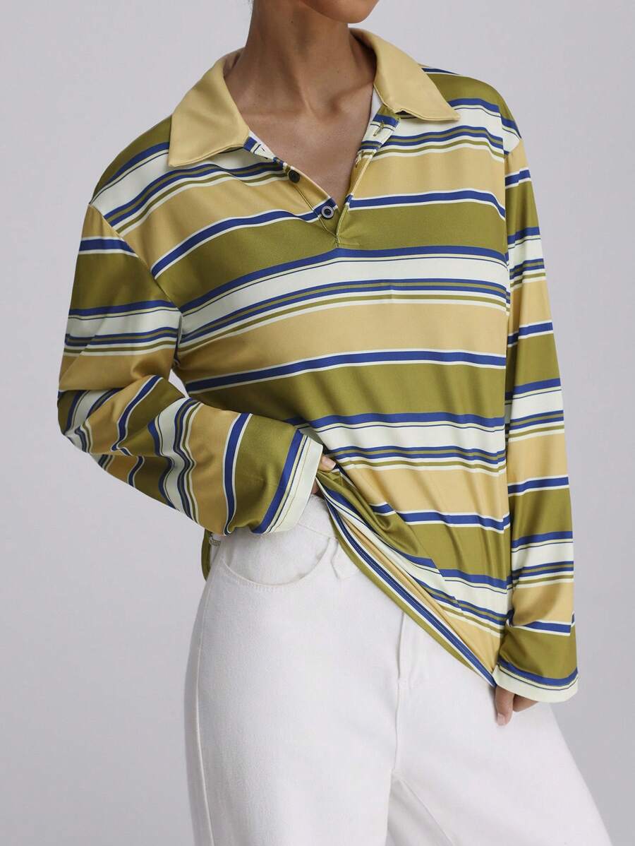 Forever 21 Fall Women Outfits Women Dress Shirts Women Outfits Fall Clothes Women Costumes Women Stripe Pattern Tops - Multicolor - View 1
