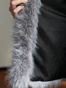 MOTF CHAQUETA MULLIDA DE MODA PARA MUJER PARA EL OTOÑO Y EL INVIERNO - Gris Oscuro - Ver 3