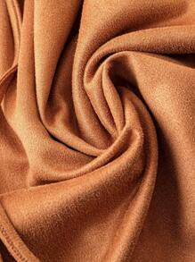 SHEIN Clasi Casual Solid Color Suede Shirt Dress, Autumn Fall/Winter - Coffee Brown - View 5