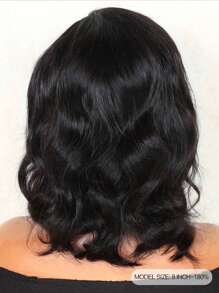13 * 4 Área De Encaje + Densidad Del 150% Al 250% + 6-8 Pulgadas + Pelucas De Cabello Humano Con Encaje Frontal De Onda + Peluca De Encaje Realista - Natural Black - Ver 4