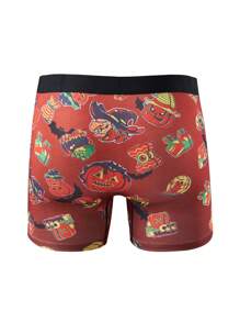 3pcs Men Comfortable Cartoon Halloween Printed Boxer Briefs - Multicolor - View 2