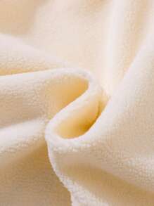 2 件套年轻女孩杏色简约可爱兔子印花紧身长袖运动衫和长裤休闲家居服套装 - 杏色 - 查看 3