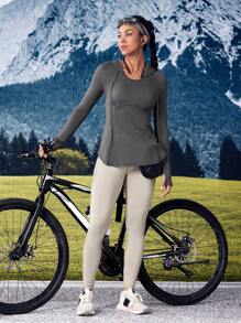 SHEIN Outdoor Urban Autumn Casual Breathable Fitted Hooded Sweatshirt - Dark Grey - View 5