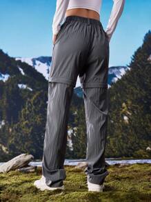 In My Nature 户外女式可拆卸徒步裤，适合露营、徒步旅行、城市通勤 - 深灰色 - 查看 11