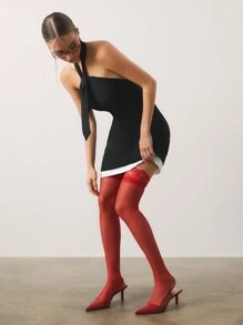 SHEIN Unity 女士商务休闲装、办公室时尚装扮、复古风 - 黑色 - 查看 5