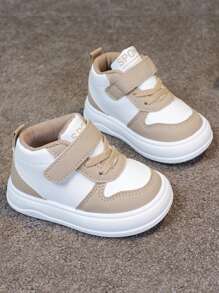 1 双婴幼儿中帮休闲运动鞋，舒适平底，适合日常穿着、运动和跑步，四季皆宜 - 卡其色 - 查看 6