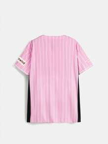 SHEIN Girlism Ensemble casual 3 pièces pour adolescente : chemise à rayures tissée imprimée, Top et shorts