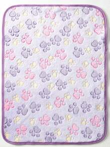 PETSIN Manta de felpa con estampado de patas moradas, manta acogedora y linda para mascotas - Multicolor - Ver 8