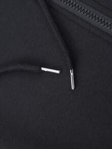 RueChic Men's Casual Silhouette Print Zip-Up Hooded Sweatshirt - Dark Grey - View 4