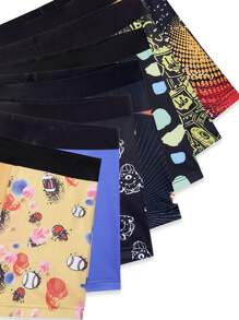 7pcs/Set Men's Cartoon Printed Boxer Briefs - Multicolor - View 7