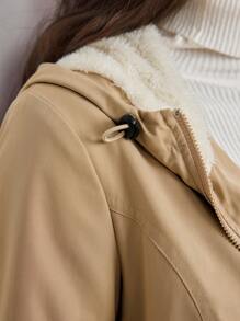 MaterniWear 3-In-1 Kangaroo Pocket Maternity Hooded Padded Coat, Winter Coat Outerwear For Pregnant Women