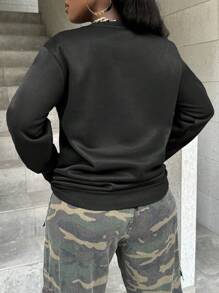 INAWLY Sudadera de cuello redondo con estampado de boca, sudadera de corte holgado