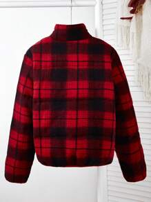 Teen Girl Geometric Print Zip-Up Padded Coat, Winter - Multicolor - View 2