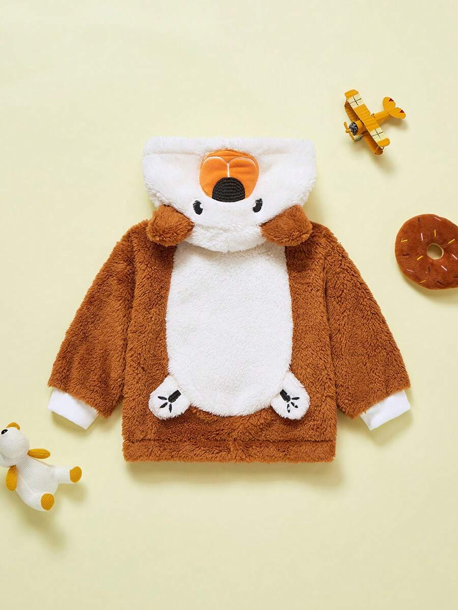 SHEIN Este abrigo con capucha es una opción ideal para niños pequeños en las temporadas de otoño, invierno y primavera. El diseño considera la moda, el calor y la comodidad, combinando perfectamente el estilo de moda y las necesidades de ropa para niños pequeños. Este conjunto permite que los niños se mantengan calientes mientras expresan libremente su vitalidad. Este es un artículo imprescindible para bebés y niños pequeños en las temporadas de otoño e invierno. - Multicolor - Ver 1