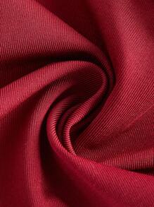 SHEIN ICON White Corset Hook And Eye Front Mesh Insert Cami Top - Burgundy - View 4