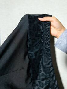 SHEIN Privé Plus Size Ombre Leopard Print PU Leather Leggings - Black - View 6