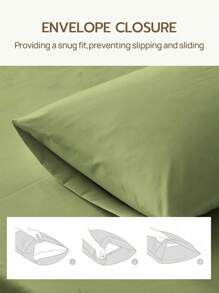 1pc Solid Color Pillowcase, Without Pillow Insert, Soft, Wrinkle-Resistant, Fade-Resistant, Breathable, No Filling, Machine Washable, Oeko-Tex Certified - Army Green - View 6
