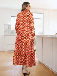 SHEIN LUNE Vestidos largos de mujer de viscosa - Multicolor - Ver 2