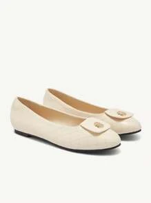 CUCCOO CHICEST 杏色圆头舒适女式平底乐福鞋 - 杏色 - 查看 2