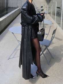 DAZY Veste longue décontractée à manches longues pour femmes, vêtement d'extérieur régulier de couleur unie pour l'automne