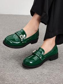 CUCCOO BIZCHIC Giày lười đế bằng thời trang nữ giản dị đa năng - màu xanh lá - Xem 1