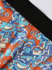 Set de 3 calzoncillos tipo bóxer con estampado completo, de moda y cómodos para hombre