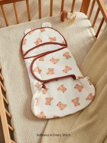 1件装 Cozy Pixies 柔软保暖加厚小熊印花襁褓睡袋 - 彩色 - 查看 1