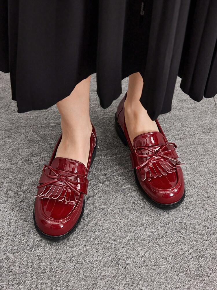 CUCCOO BIZCHIC Women Simple Bowknot Decor Flat Loafers,Casual Daily Fall
